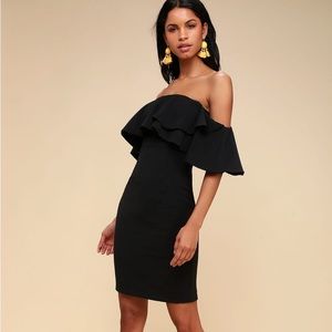 Aurelia Black Off the Shoulder Bodycon Dress Size Large